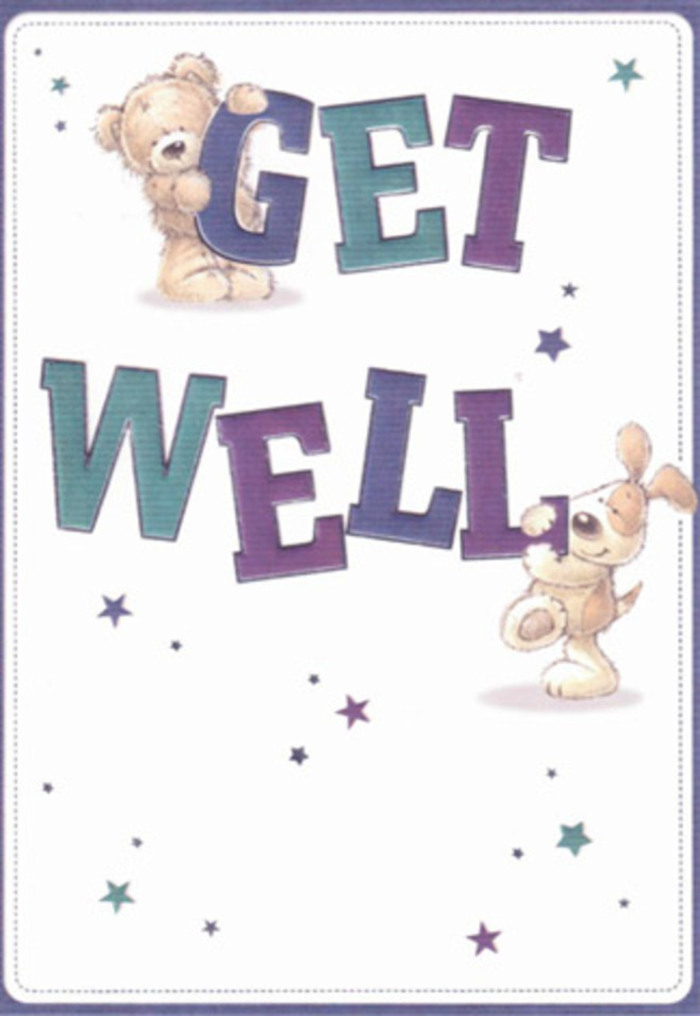Celebrating the simple power of encouragement, this get well card is adorned with the friendly faces of a plush bear and a playful puppy. Shaded stars, like gentle blessings, float around them-echoing the twinkle of Paddington's city lights reflected on Regent's Canal. The lettering is robust and welcoming, shaded in clean lines of purple and teal, grounding the playful energy of the scene. The softness of the bear's fur and the puppy's droopy ears are illustrated so vividly, one can almost sense the tactile warmth, much like the touch of fresh petals gathered just around Paddington Green. The design captures the spirit of local care, every detail suggesting hope and renewal-from the airy white expanse of the background to the expressive warmth radiating from the characters' eyes. Imagine sending this card together with a bouquet filled with seasonal flowers from Paddington Florist-a pairing that brings both colour and comfort to those facing illness in the heart of the city. The overall composition is a gentle reminder of community, resilience, and the nurturing strength found in acts of kindness.